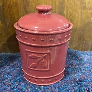 Sorrento Debby Segura 2001 Cinnamon Red  7 X 4 1/2 " Signature Canister